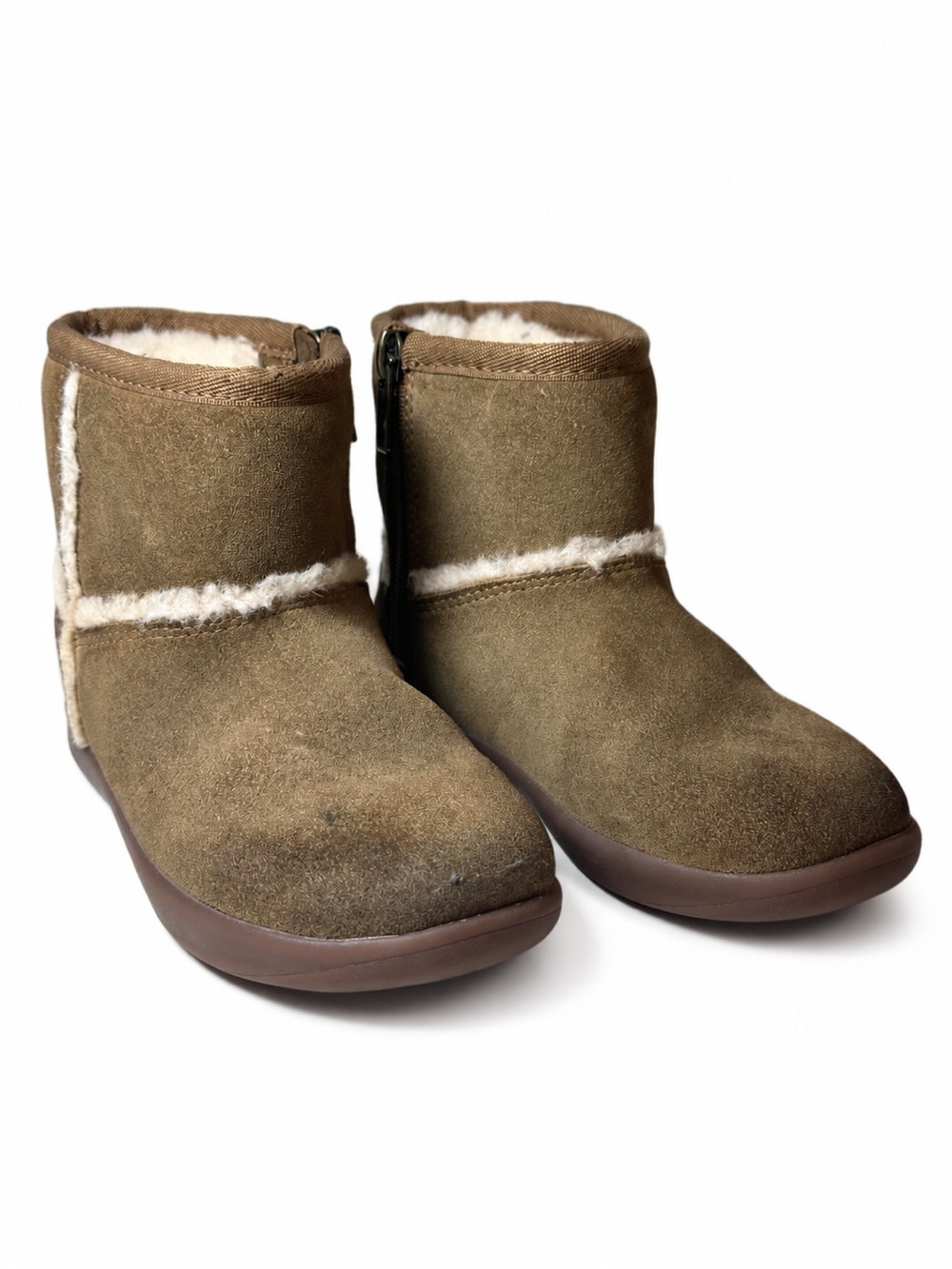 UGG Kids Toddler Chestnut Suede Side Zip Boots Size 11T EU 28.5
